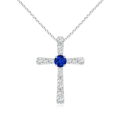 ANGARA SAPPHIRE AND DIAMOND CROSS PENDANT