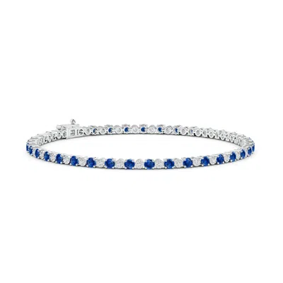 ANGARA SAPPHIRE AND ILLUSION DIAMOND TENNIS BRACELET