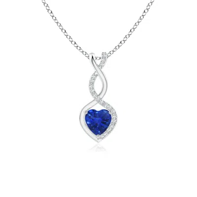 ANGARA SAPPHIRE INFINITY HEART PENDANT WITH DIAMONDS