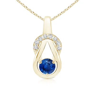 ANGARA SAPPHIRE INFINITY KNOT PENDANT WITH DIAMONDS
