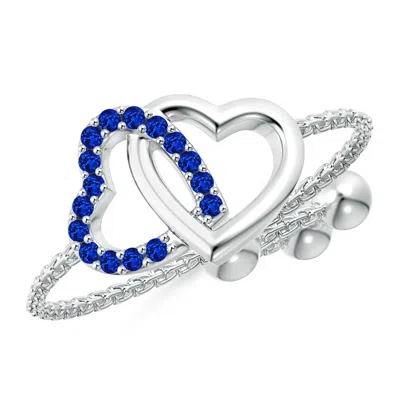 ANGARA SAPPHIRE INTERTWINED HEART BOLO RING