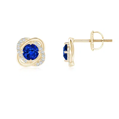 ANGARA SAPPHIRE SOLITAIRE KNOT STUD EARRINGS
