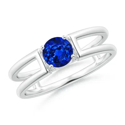 ANGARA SAPPHIRE SOLITAIRE PARALLEL SPLIT SHANK RING