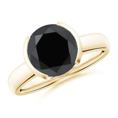 ANGARA SEMI BEZEL-SET ENHANCED BLACK DIAMOND ENGAGEMENT RING
