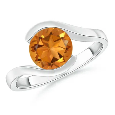 ANGARA SEMI BEZEL-SET SOLITAIRE ROUND CITRINE BYPASS RING