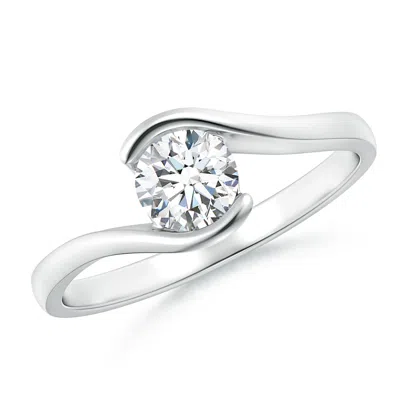ANGARA SEMI BEZEL-SET SOLITAIRE ROUND DIAMOND BYPASS RING
