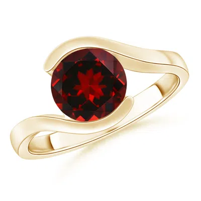 ANGARA SEMI BEZEL-SET SOLITAIRE ROUND GARNET BYPASS RING