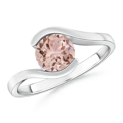 ANGARA SEMI BEZEL-SET SOLITAIRE ROUND MORGANITE BYPASS RING