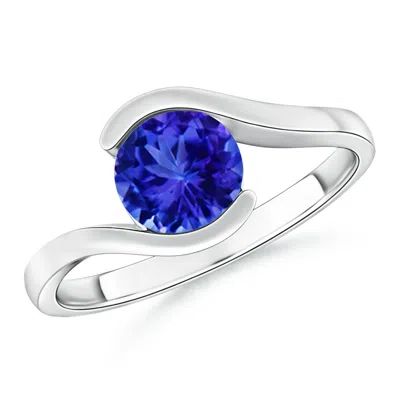 ANGARA SEMI BEZEL-SET SOLITAIRE ROUND TANZANITE BYPASS RING