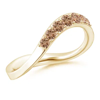 ANGARA SHANGRI-LA - BRUSH STROKE COFFEE DIAMOND HALF ETERNITY SHANGRI-LA RING