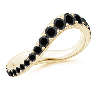 ANGARA SHANGRI-LA - BRUSH STROKE ENHANCED BLACK DIAMOND FULL ETERNITY SHANGRI-LA RING