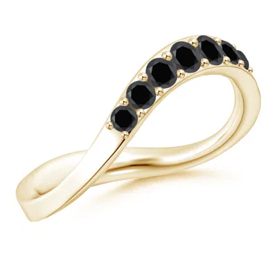 ANGARA SHANGRI-LA - BRUSH STROKE ENHANCED BLACK DIAMOND HALF ETERNITY SHANGRI-LA RING