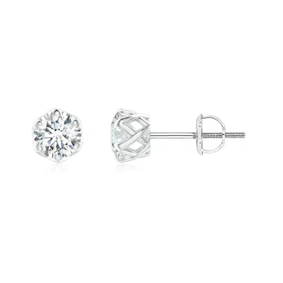 ANGARA SIX PRONG-SET DIAMOND SOLITAIRE FILIGREE STUD EARRINGS