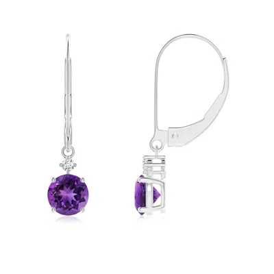 ANGARA SOLITAIRE AMETHYST DANGLE EARRINGS WITH DIAMOND