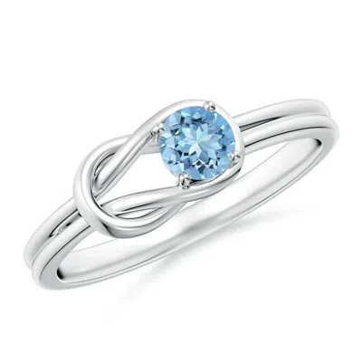 ANGARA SOLITAIRE AQUAMARINE INFINITY KNOT ENGAGEMENT RING