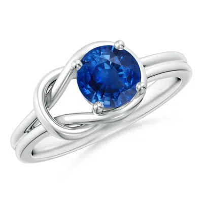 ANGARA SOLITAIRE BLUE SAPPHIRE INFINITY KNOT ENGAGEMENT RING