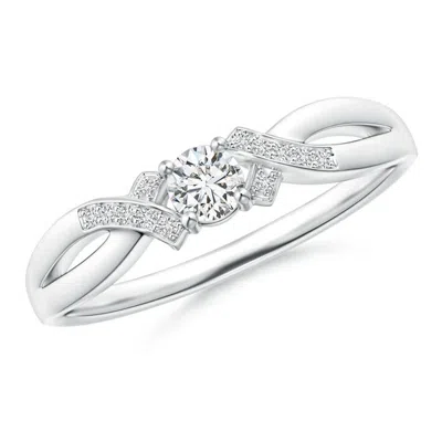 ANGARA SOLITAIRE DIAMOND CRISS-CROSS ENGAGEMENT RING