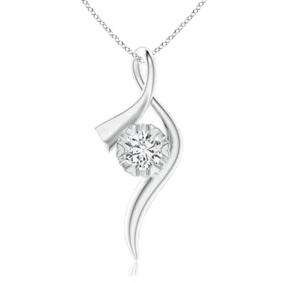 ANGARA SOLITAIRE DIAMOND RIBBON PENDANT