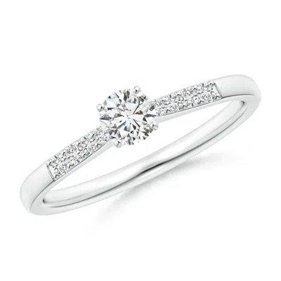 ANGARA SOLITAIRE DIAMOND TAPERED SHANK ENGAGEMENT RING WITH ACCENTS