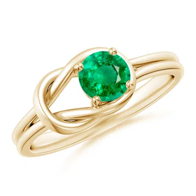 ANGARA SOLITAIRE EMERALD INFINITY KNOT ENGAGEMENT RING