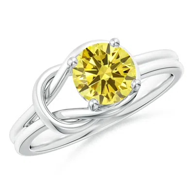 ANGARA SOLITAIRE FANCY INTENSE YELLOW DIAMOND INFINITY KNOT RING