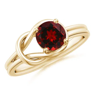 ANGARA SOLITAIRE GARNET INFINITY KNOT RING
