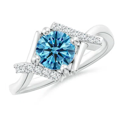 ANGARA SOLITAIRE LAB-GROWN FANCY INTENSE BLUE DIAMOND BYPASS PROMISE RING WITH ACCENTS