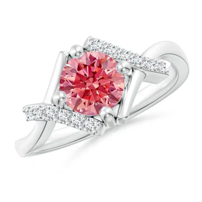 ANGARA SOLITAIRE LAB-GROWN FANCY INTENSE PINK DIAMOND BYPASS PROMISE RING WITH ACCENTS