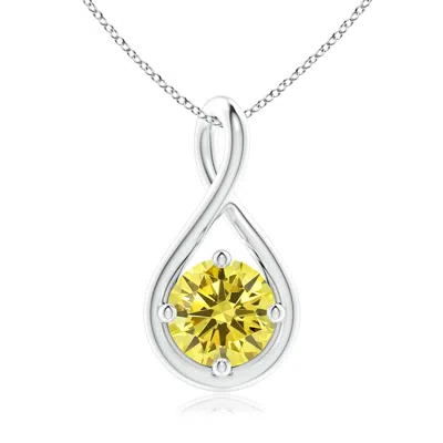 ANGARA SOLITAIRE LAB-GROWN FANCY INTENSE YELLOW DIAMOND TWIST BALE PENDANT