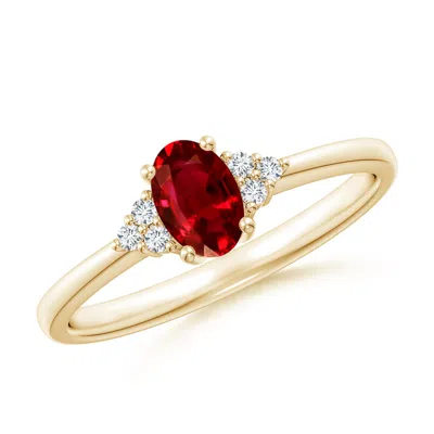 ANGARA SOLITAIRE OVAL RUBY AND DIAMOND PROMISE RING