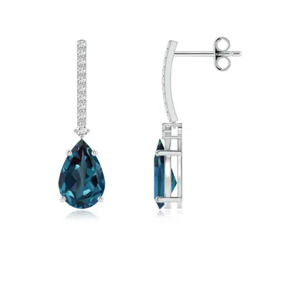 ANGARA SOLITAIRE PEAR LAB-GROWN ALEXANDRITE DROP EARRINGS WITH DIAMONDS