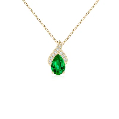 ANGARA SOLITAIRE PEAR-SHAPED EMERALD FLAME PENDANT