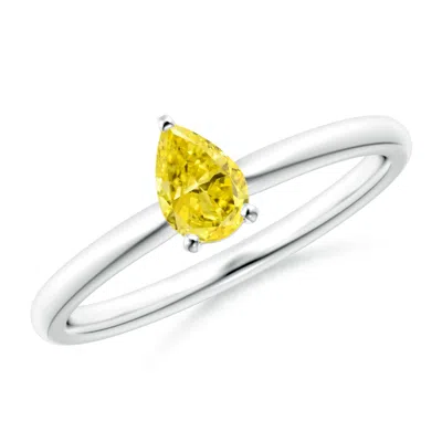 ANGARA SOLITAIRE PEAR-SHAPED FANCY INTENSE YELLOW DIAMOND ENGAGEMENT RING