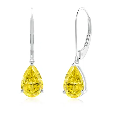 ANGARA SOLITAIRE PEAR-SHAPED FANCY INTENSE YELLOW DIAMOND LEVERBACK EARRINGS