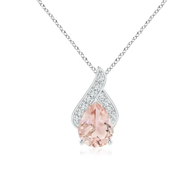 ANGARA SOLITAIRE PEAR-SHAPED MORGANITE FLAME PENDANT