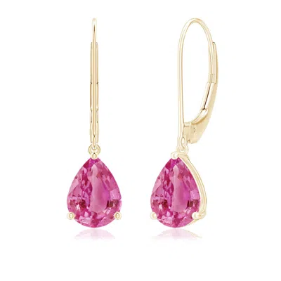 ANGARA SOLITAIRE PEAR-SHAPED PINK SAPPHIRE LEVERBACK EARRINGS