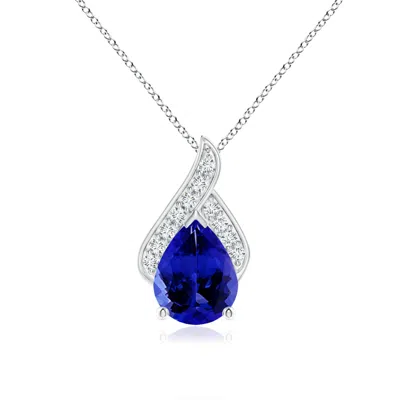 ANGARA SOLITAIRE PEAR-SHAPED TANZANITE FLAME PENDANT