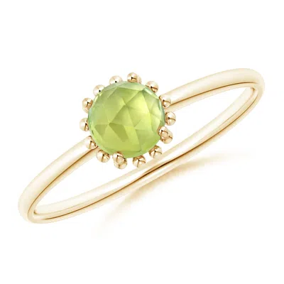 ANGARA SOLITAIRE PERIDOT RING WITH BEADED HALO