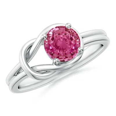 ANGARA SOLITAIRE PINK SAPPHIRE INFINITY KNOT RING