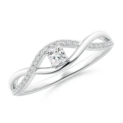 ANGARA SOLITAIRE PRINCESS-CUT DIAMOND INFINITY SWIRL PROMISE RING