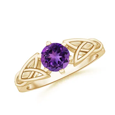 ANGARA SOLITAIRE ROUND AMETHYST CELTIC KNOT RING