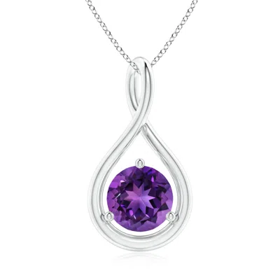ANGARA SOLITAIRE ROUND AMETHYST INFINITY TWIST PENDANT