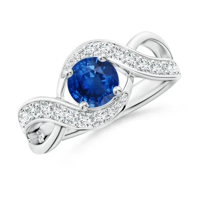 ANGARA SOLITAIRE ROUND BLUE SAPPHIRE INFINITY PROMISE RING