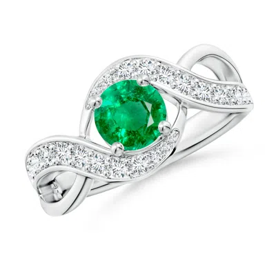 ANGARA SOLITAIRE ROUND EMERALD INFINITY PROMISE RING