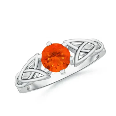 ANGARA SOLITAIRE ROUND FIRE OPAL CELTIC KNOT RING
