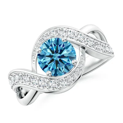 ANGARA SOLITAIRE ROUND LAB-GROWN FANCY INTENSE BLUE DIAMOND INFINITY PROMISE RING