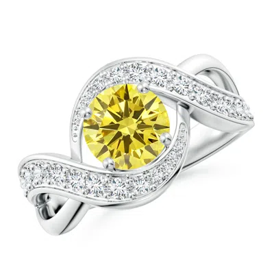ANGARA SOLITAIRE ROUND LAB-GROWN FANCY INTENSE YELLOW DIAMOND INFINITY PROMISE RING