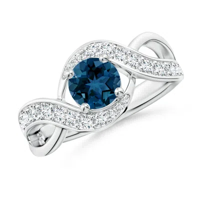 ANGARA SOLITAIRE ROUND LONDON BLUE TOPAZ INFINITY PROMISE RING