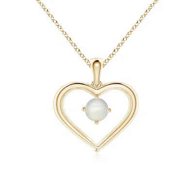 ANGARA SOLITAIRE ROUND MOONSTONE OPEN HEART PENDANT