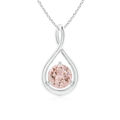 ANGARA SOLITAIRE ROUND MORGANITE INFINITY TWIST PENDANT